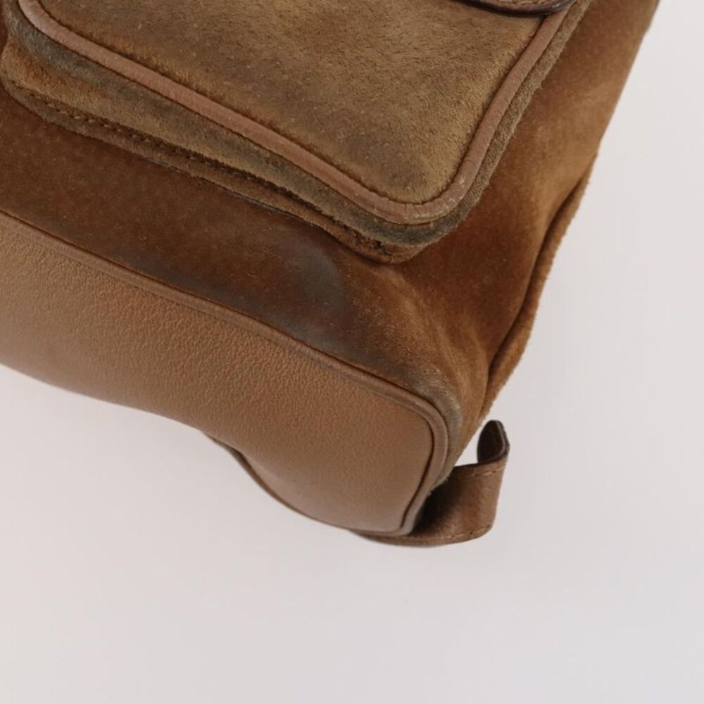 Gucci Vintage Bamboo Backpack Suede And Leather Brown Suede Backpack Bag - Picture 8 of 16
